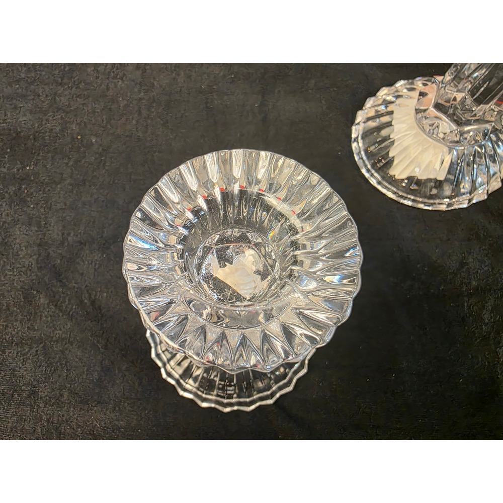 Mikasa Jubilation Crystal Candlestick Holders Set of 2 Austria T 9967-339 4.5in - Picture 3 of 4